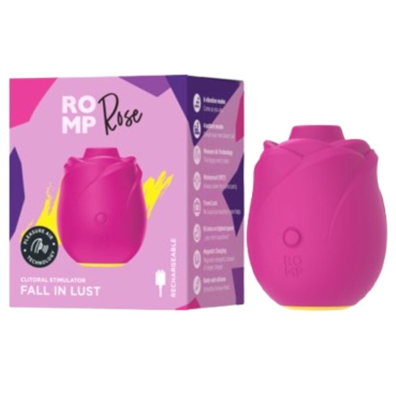 ROMP - ROSE STRUMENTO DI ASPIRAZIONE CLITORIDEA A FORMA DI ROSA – Stimolatore d'aria con vibrazione – foto 9