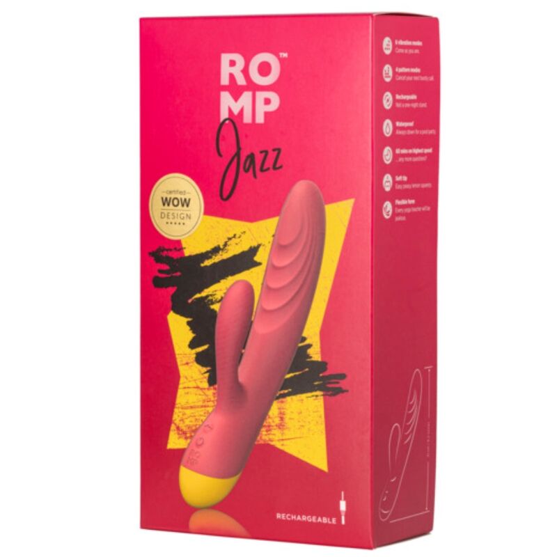 ROMP - JAZZ VIBRATORE A CONIGLIO RICARICABILE JAZZ ROSSO – Vibratori di coniglio – foto 5