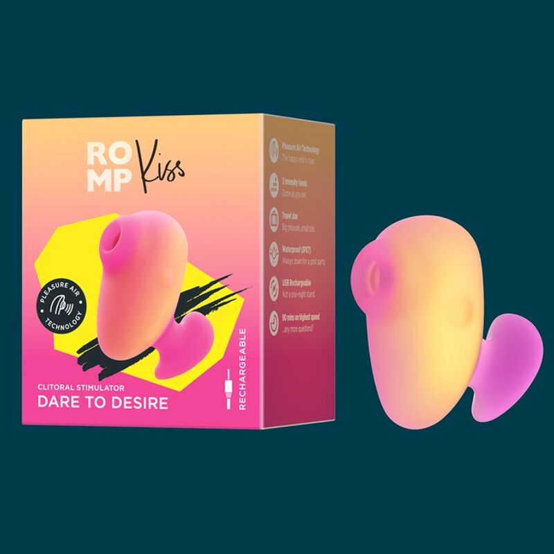 ROMP - KISS VIBRATORE DA DITO RICARICABILE CON ASPIRAZIONE CLITORIDEA – Stimolatore d'aria con vibrazione – foto 10