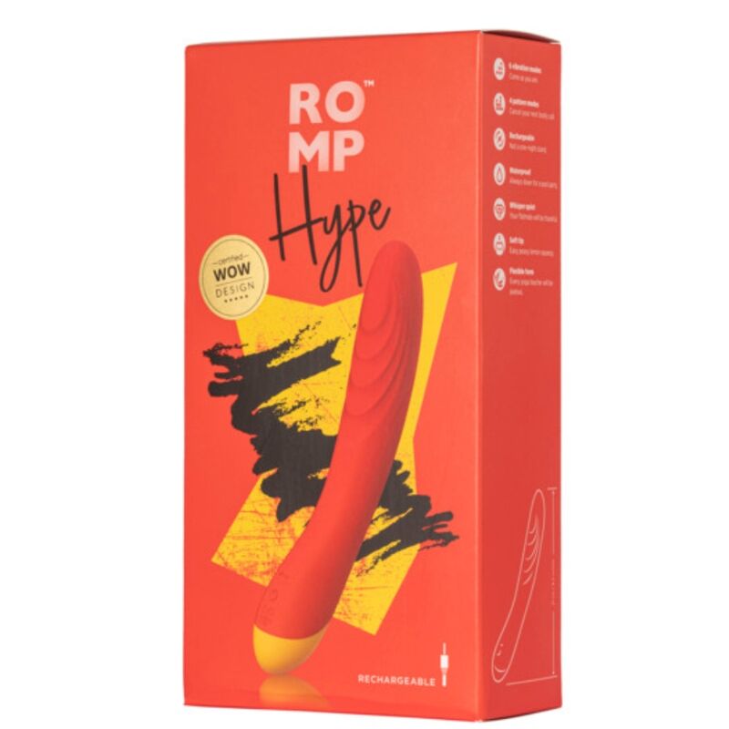 ROMP - HYPE VIBRATORE MULTIFUNZIONE PER IL PUNTO G ROSSO – Vibratori a punto G – foto 7