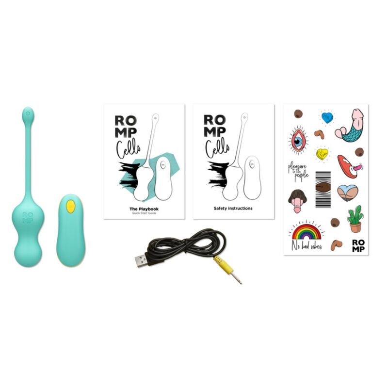 ROMP - CELLO VIBRATORE MULTIFUNZIONE A UOVO TURCHESE CON TELECOMANDO – Telecomando – foto 10