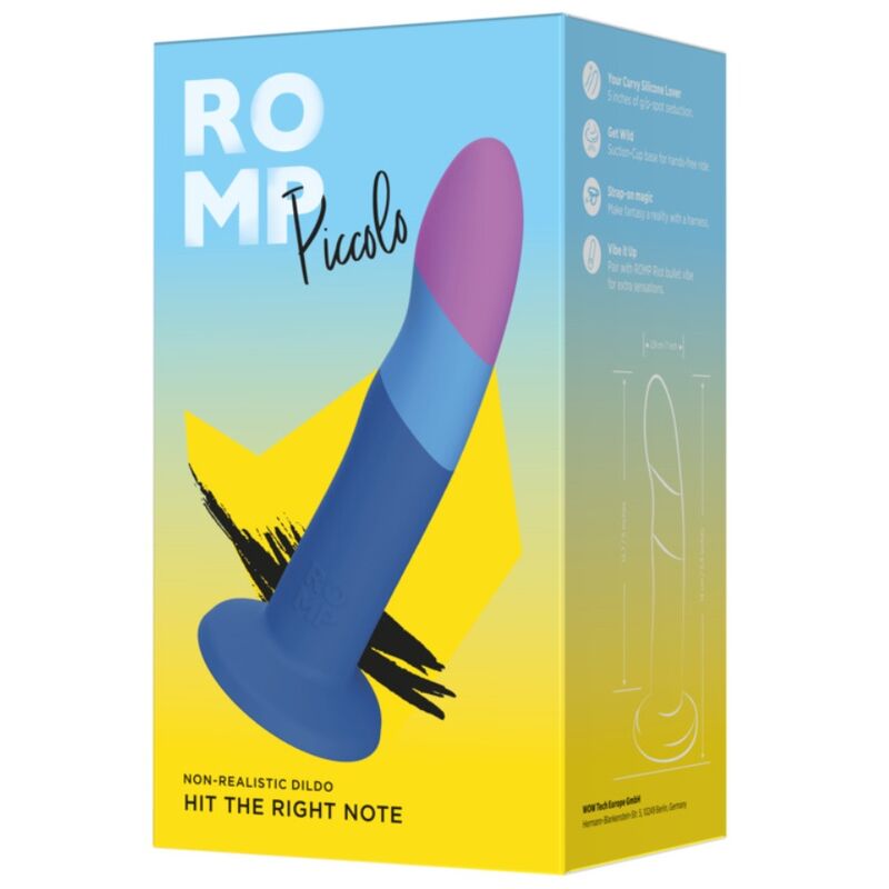 ROMP - DILDO IN SILICONE PICCOLO CON VENTOSA TRICOLORE 14 CM – Falli senza vibrazioni – foto 6
