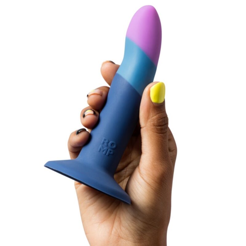 ROMP - DILDO IN SILICONE PICCOLO CON VENTOSA TRICOLORE 14 CM – Dildo strapon – foto 4