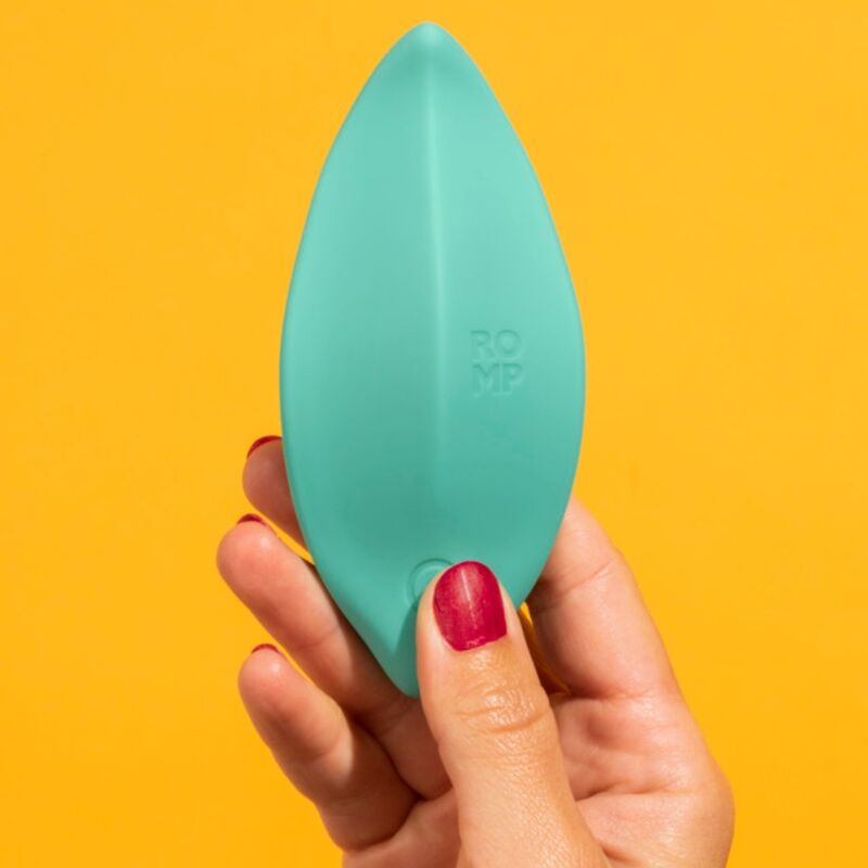 ROMP - VIBRATORE A ONDE STIMOLATORE CLITORIDEO FORMA ERGONOMICA VERDE ACQUA – Per il clitoride – foto 12