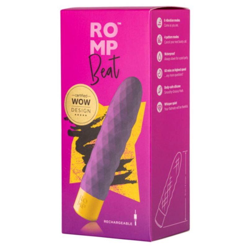 ROMP - BEAT MINI PROIETTILE VIBRANTE MULTIFUNZIONE VIOLETTO VIOLET – Proiettili vibranti – foto 5