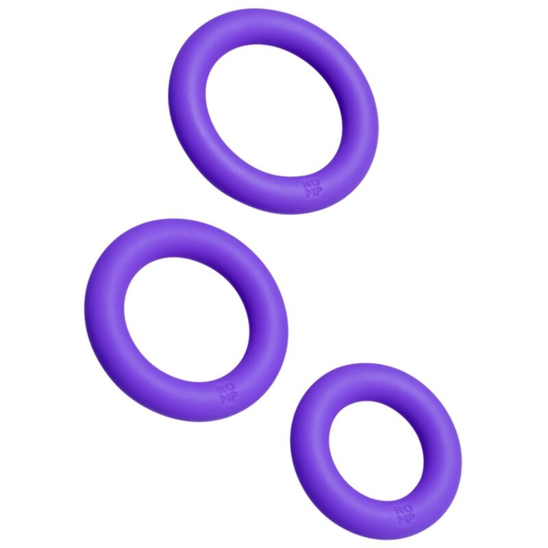 ROMP - REMIX TRIO SET DI 3 ANELLI PER PENE IN SILICONE VIOLA – Cockring senza vibrazione