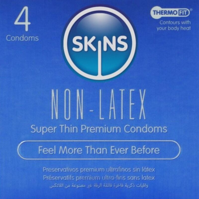 SKINS - PRESERVATIVI SENZA LATTICE, CONFEZIONE DA 4 – Senza latex