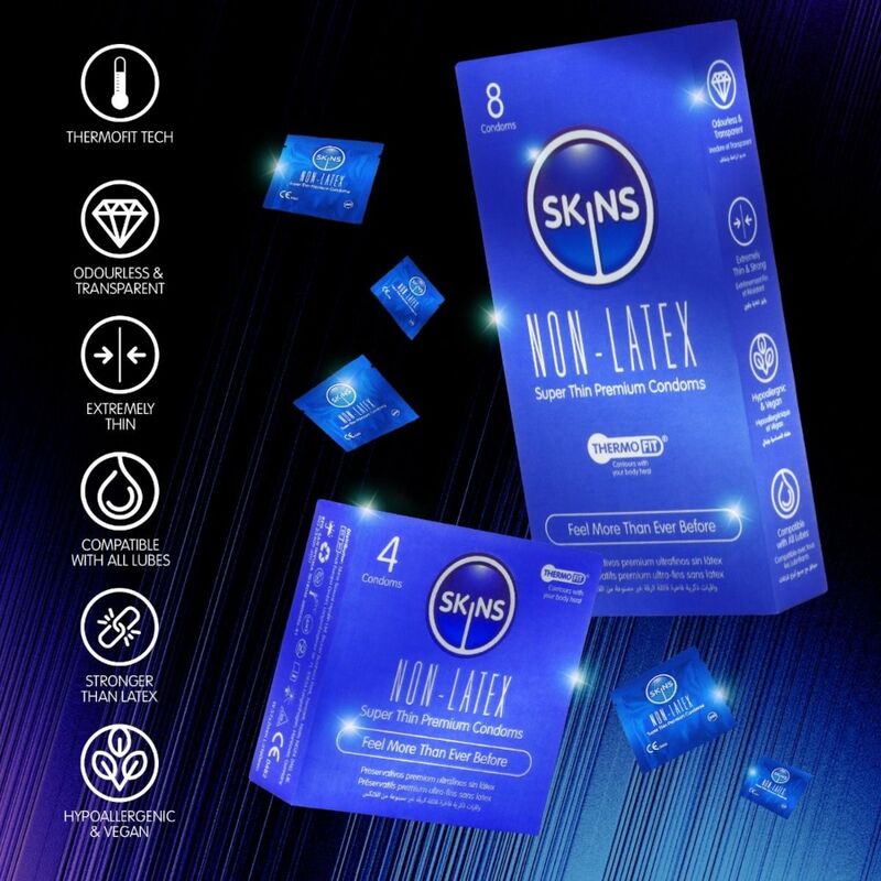 SKINS - PRESERVATIVI SENZA LATTICE, CONFEZIONE DA 8 – Senza latex – foto 4
