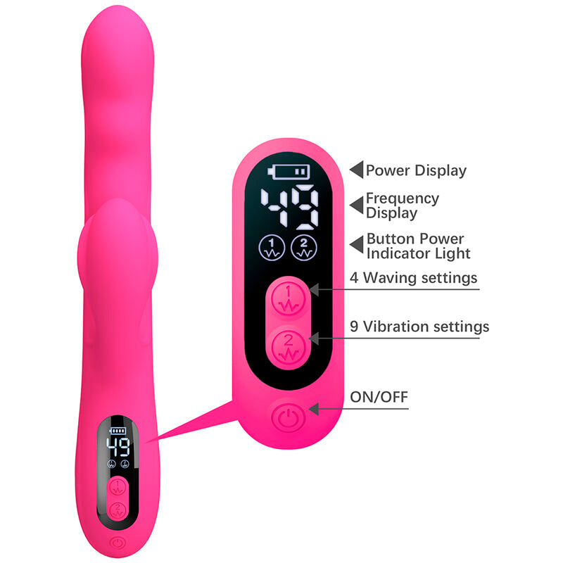 PRETTY LOVE - VIBRATORE A CONIGLIO MULTIFUNZIONE INVERNALE CON DISPLAY LED ROSA – Vibratori di coniglio – foto 8