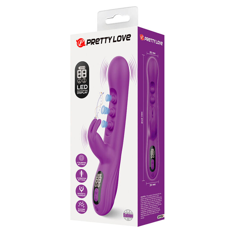 PRETTY LOVE - VIBRATORE A CONIGLIO SABIEN CON STIMOLAZIONE A PERCUSSIONE E LED VIOLA – Vibratori di coniglio – foto 11