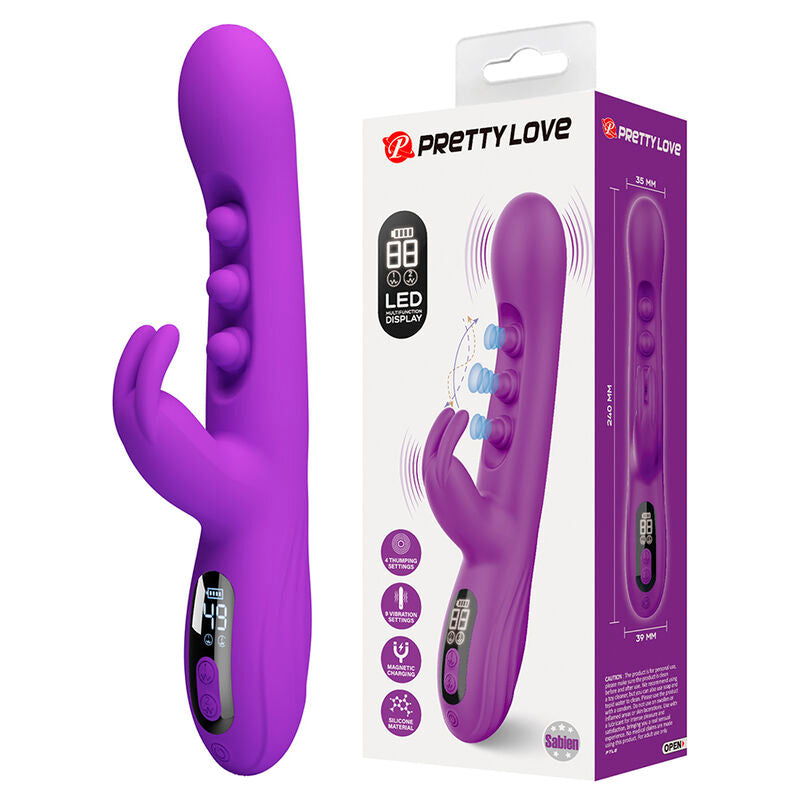 PRETTY LOVE - VIBRATORE A CONIGLIO SABIEN CON STIMOLAZIONE A PERCUSSIONE E LED VIOLA – Vibratori di coniglio – foto 2