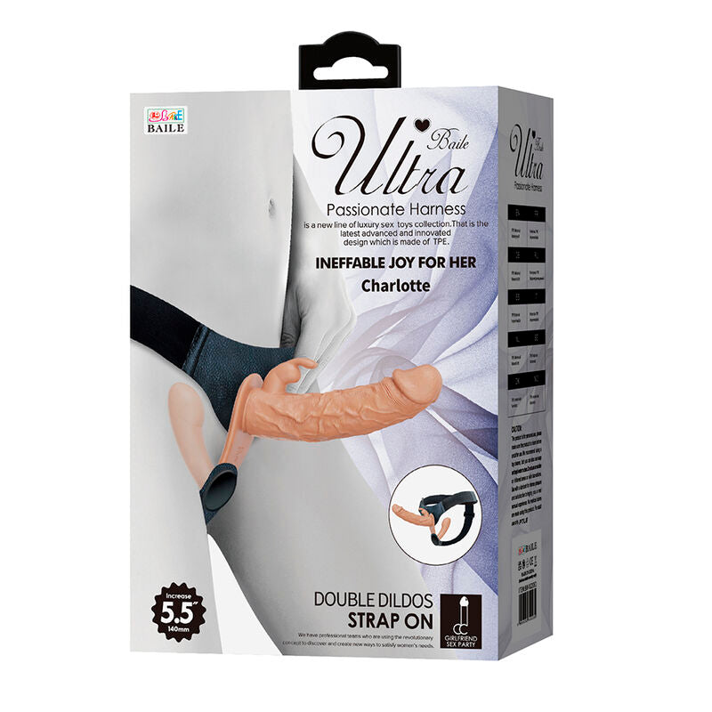 BAILE - CHARLOTTE HOLLOW DOPPIA PENETRAZIONE STRAP-ON FLESH – Doppie imbracature – foto 11