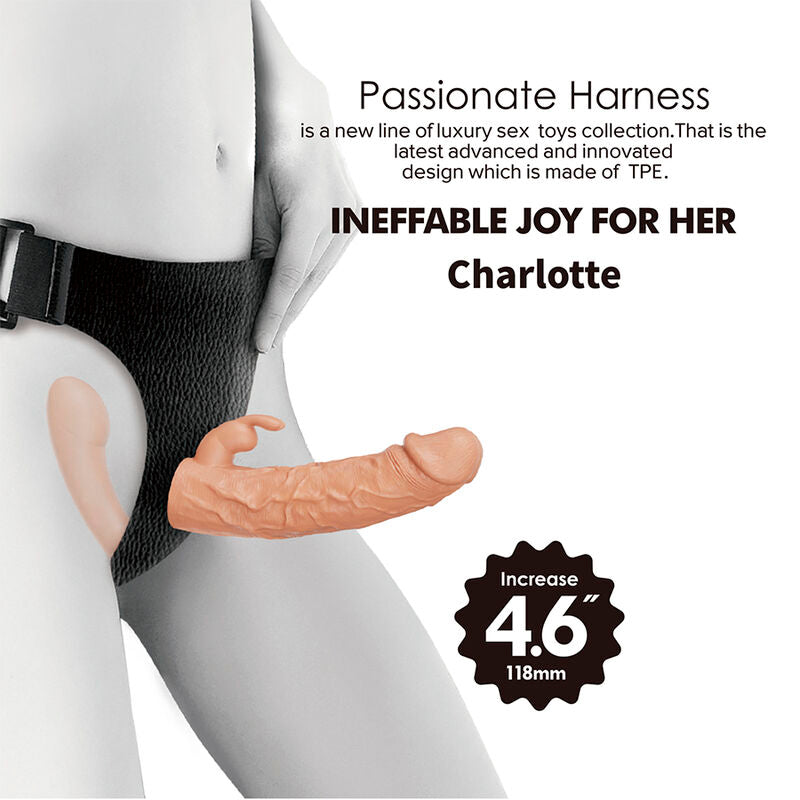 BAILE - CHARLOTTE HOLLOW DOPPIA PENETRAZIONE STRAP-ON FLESH – Doppie imbracature – foto 4