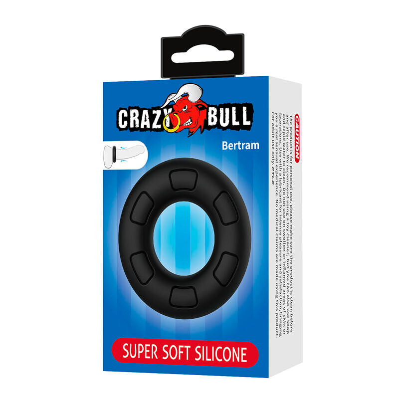 CRAZY BULL - ANELLO PER PENE IN SILICONE SUPER MORBIDO BERTRAM NERO – Cockring senza vibrazione – foto 8