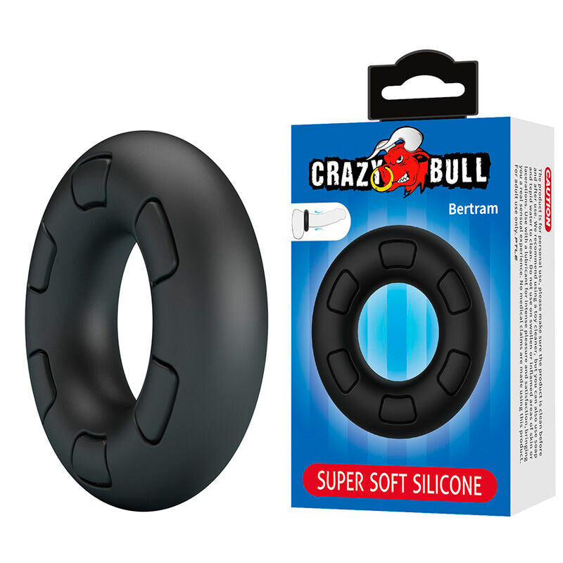 CRAZY BULL - ANELLO PER PENE IN SILICONE SUPER MORBIDO BERTRAM NERO – Cockring senza vibrazione – foto 2