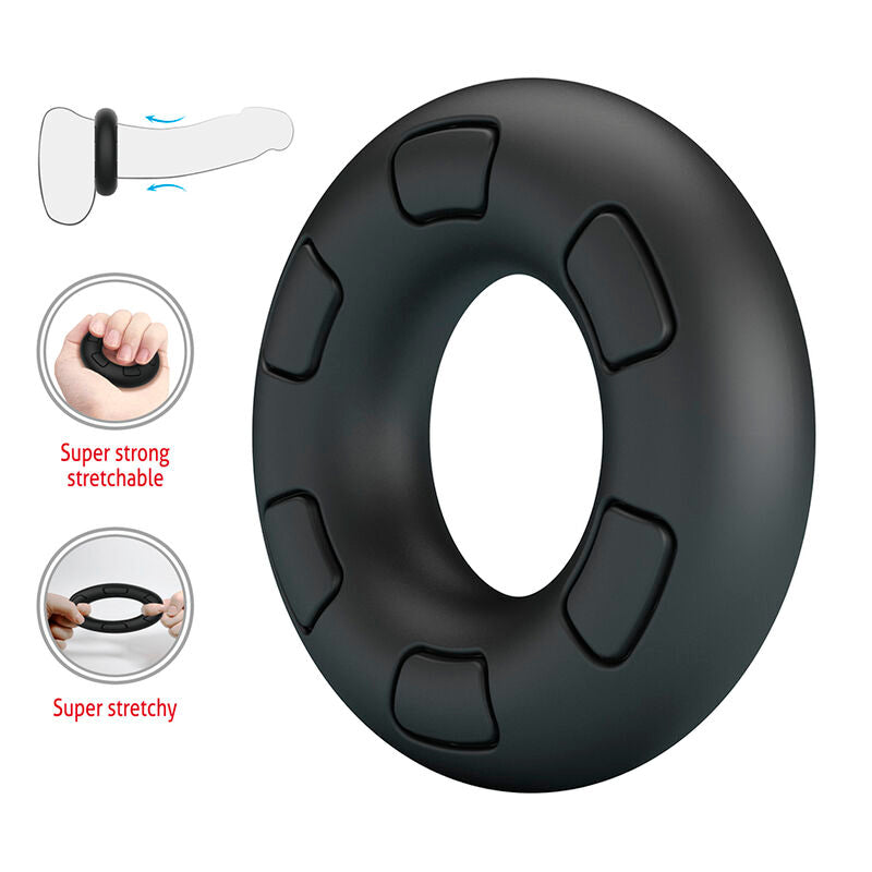 CRAZY BULL - ANELLO PER PENE IN SILICONE SUPER MORBIDO BERTRAM NERO – Cockring senza vibrazione – foto 6