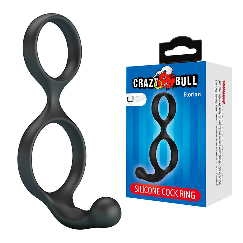 CRAZY BULL - ANELLO DOPPIO PER PENE E TESTICOLI FLORIAN NERO – Cockring senza vibrazione – foto 2
