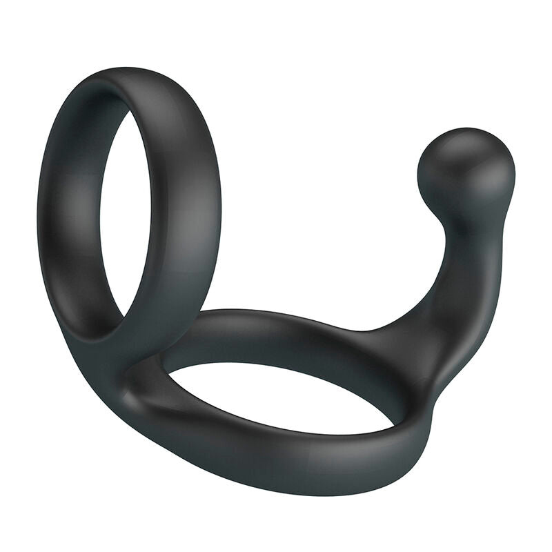 CRAZY BULL - ANELLO DOPPIO PER PENE E TESTICOLI FLORIAN NERO – Cockring senza vibrazione