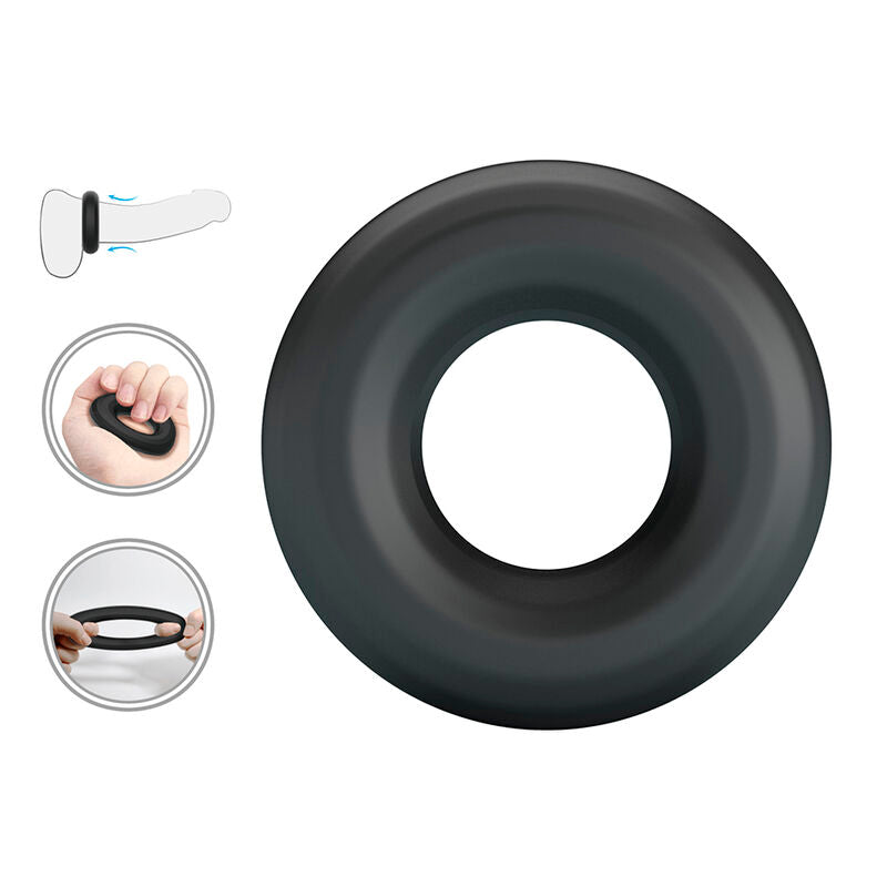 CRAZY BULL - ANELLO PER PENE IN SILICONE SUPER MORBIDO URBAN NERO – Cockring senza vibrazione – foto 5