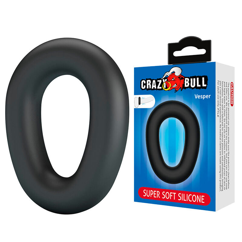 CRAZY BULL - VESPER ANELLO PER PENE IN SILICONE SUPER MORBIDO NERO – Cockring senza vibrazione – foto 2