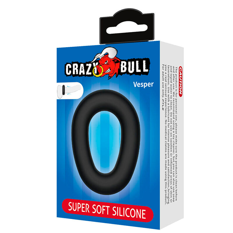 CRAZY BULL - VESPER ANELLO PER PENE IN SILICONE SUPER MORBIDO NERO – Cockring senza vibrazione – foto 7