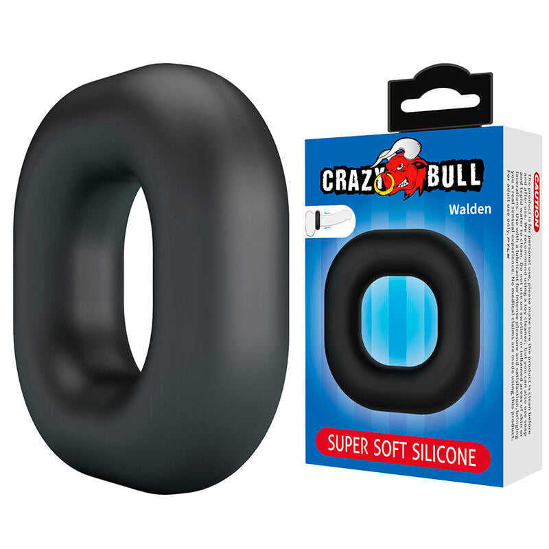 CRAZY BULL - ANELLO PER PENE WALDEN IN SILICONE SUPER MORBIDO NERO – Cockring senza vibrazione – foto 2