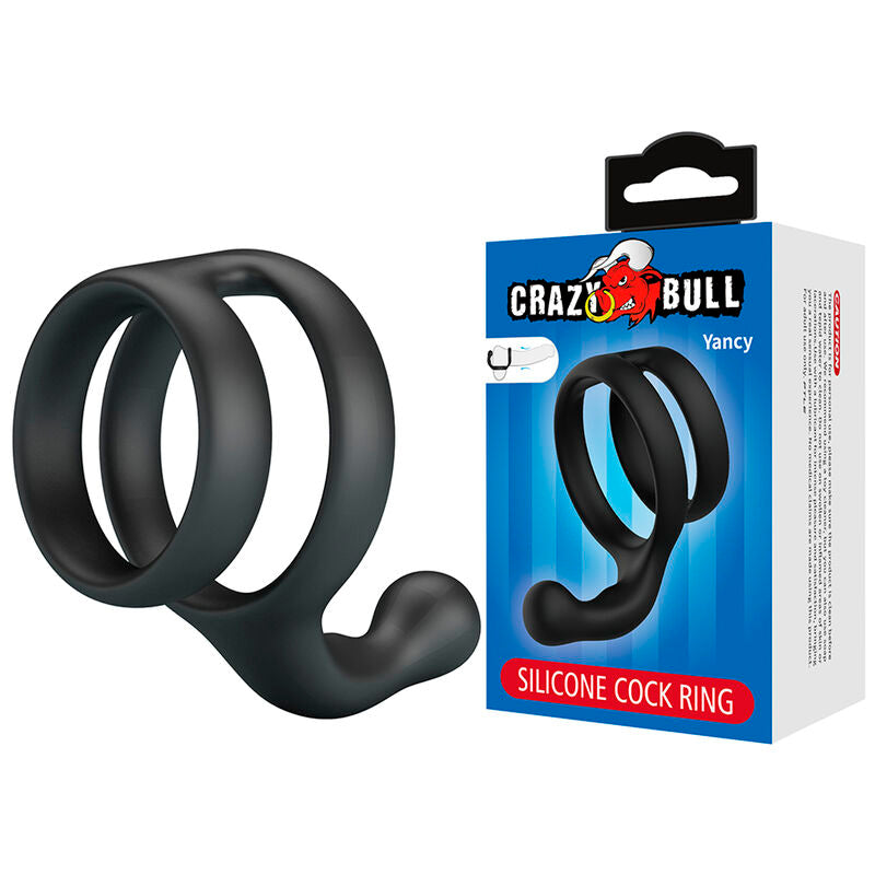 CRAZY BULL - YANCY DOPPIO ANELLO PER PENE E TESTICOLI NERO – Cockring senza vibrazione – foto 2