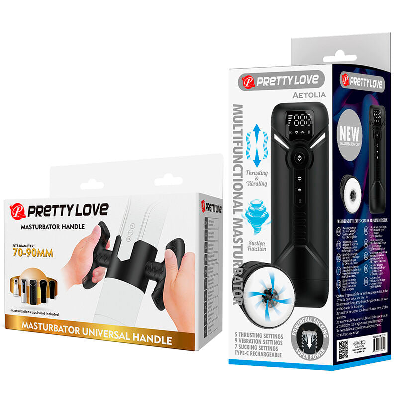 PRETTY LOVE - AETOLA MASTURBATORE AUTOMATICO MULTIFUNZIONE CON MANICO NERO – Masturbatore automatico – foto 11