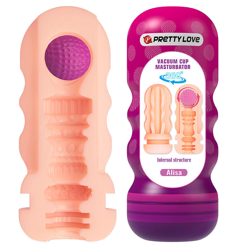 PRETTY LOVE - MASTURBATORE VAGINALE LEVIGANTE CON VENTOSA E TEXTURE INTERNE – Vagine senza vibrazioni