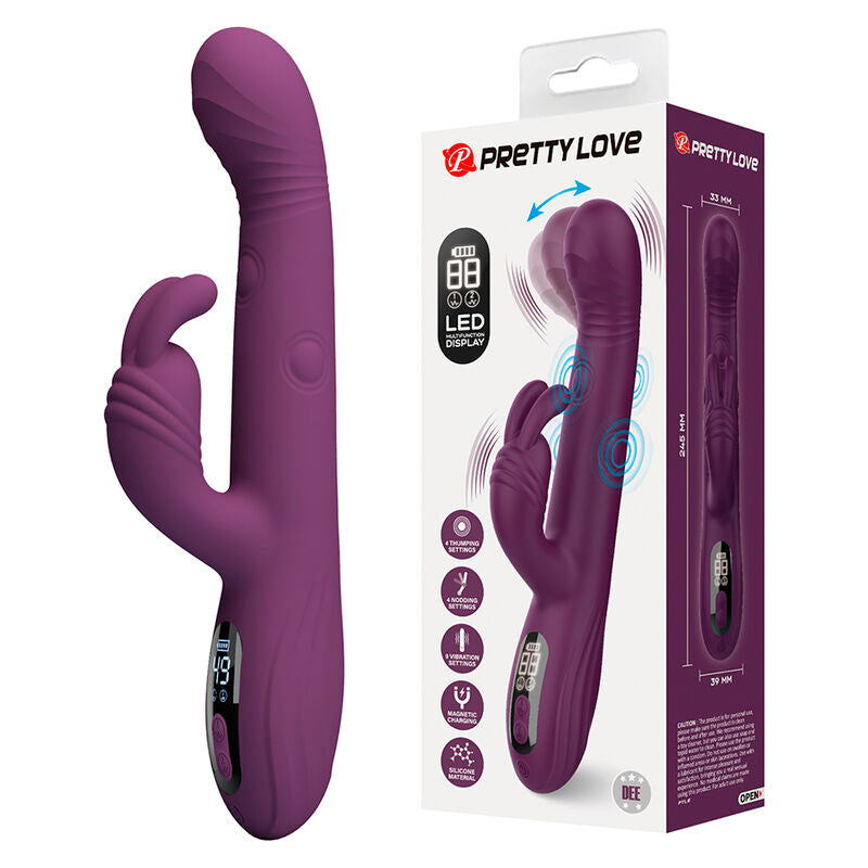PRETTY LOVE - DEE VIBRATORE A CONIGLIO MULTIFUNZIONE OSCILLANTE E A PERCUSSIONE VIOLA – Vibratori di coniglio – foto 2