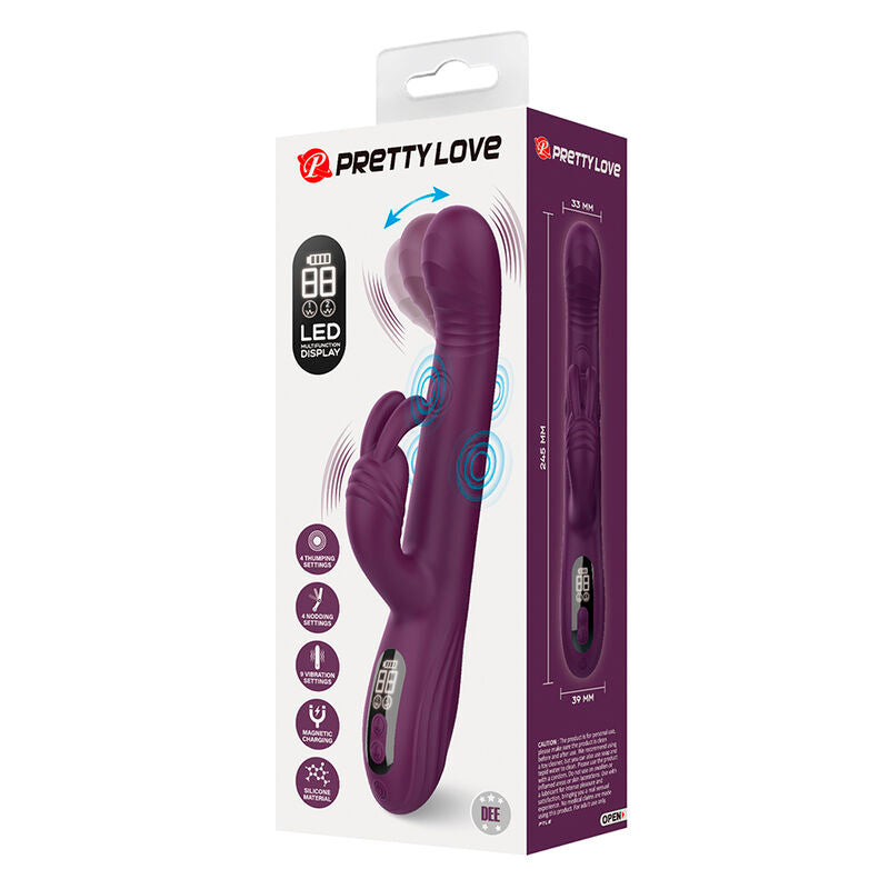 PRETTY LOVE - DEE VIBRATORE A CONIGLIO MULTIFUNZIONE OSCILLANTE E A PERCUSSIONE VIOLA – Vibratori di coniglio – foto 7
