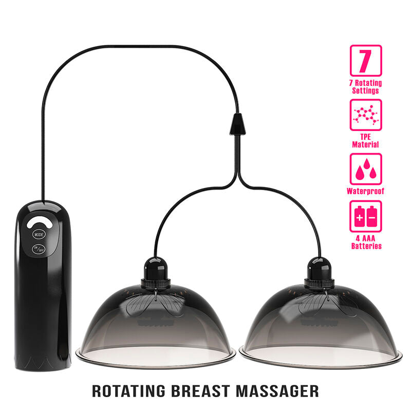 PRETTY LOVE - STIMOLATORE ROTANTE PER CAPEZZOLI CON ASPIRAZIONE, NERO – Stimolatori