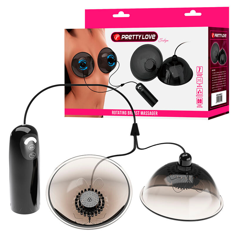 PRETTY LOVE - STIMOLATORE ROTANTE PER CAPEZZOLI CON ASPIRAZIONE, NERO – Stimolatori – foto 2
