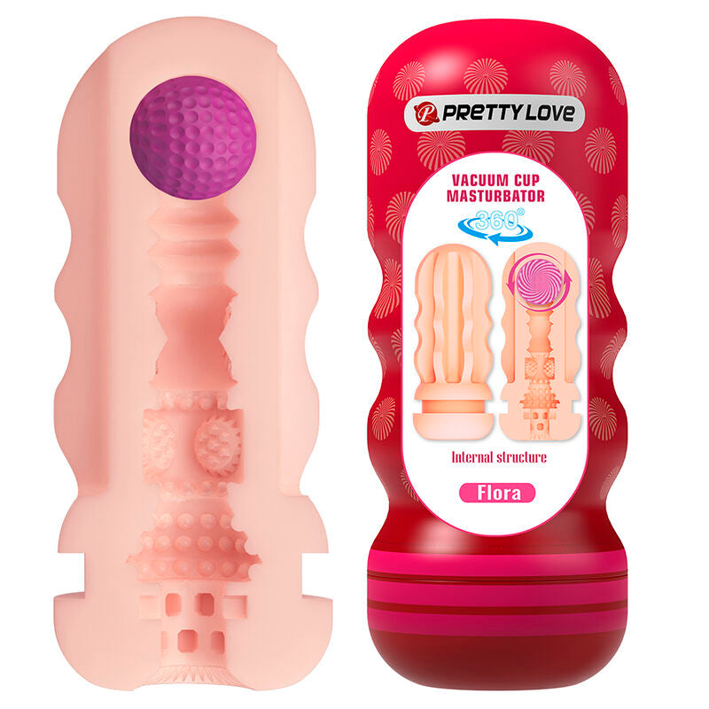 PRETTY LOVE - MASTURBATORE VAGINALE FLORA CON VENTOSA E TEXTURE INTERNE – Vagine senza vibrazioni