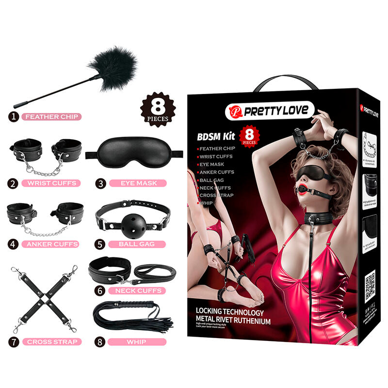 PRETTY LOVE - KIT BDSM DA 8 PEZZI NERO – Articoli BDSM – foto 2