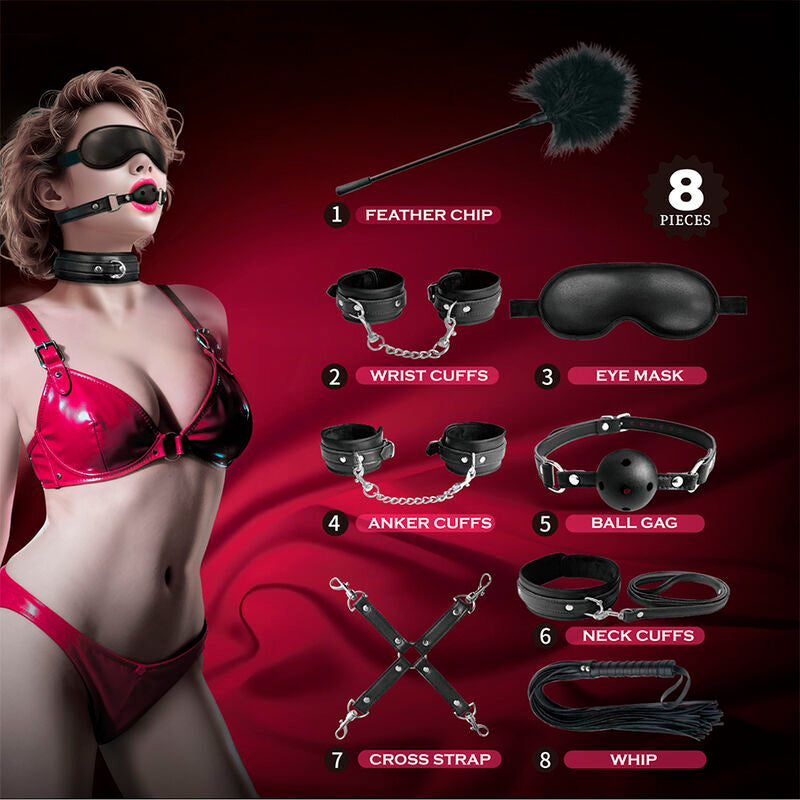 PRETTY LOVE - KIT BDSM DA 8 PEZZI NERO – Articoli BDSM – foto 11