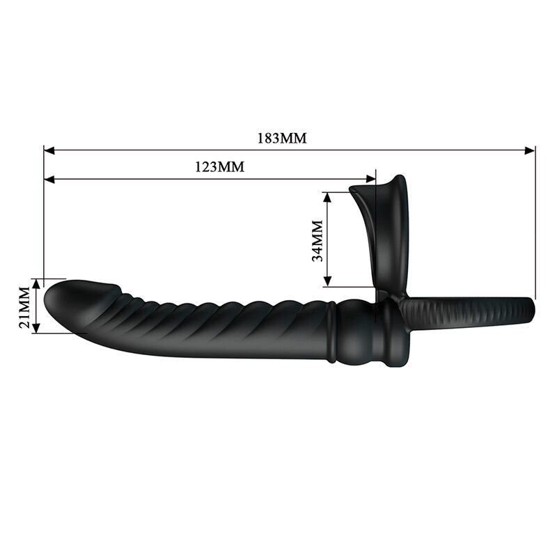 PRETTY LOVE - VIBRATORE ANALE MERRITT CON ANELLO E VIBRAZIONE NERO – Vibratori anali – foto 9