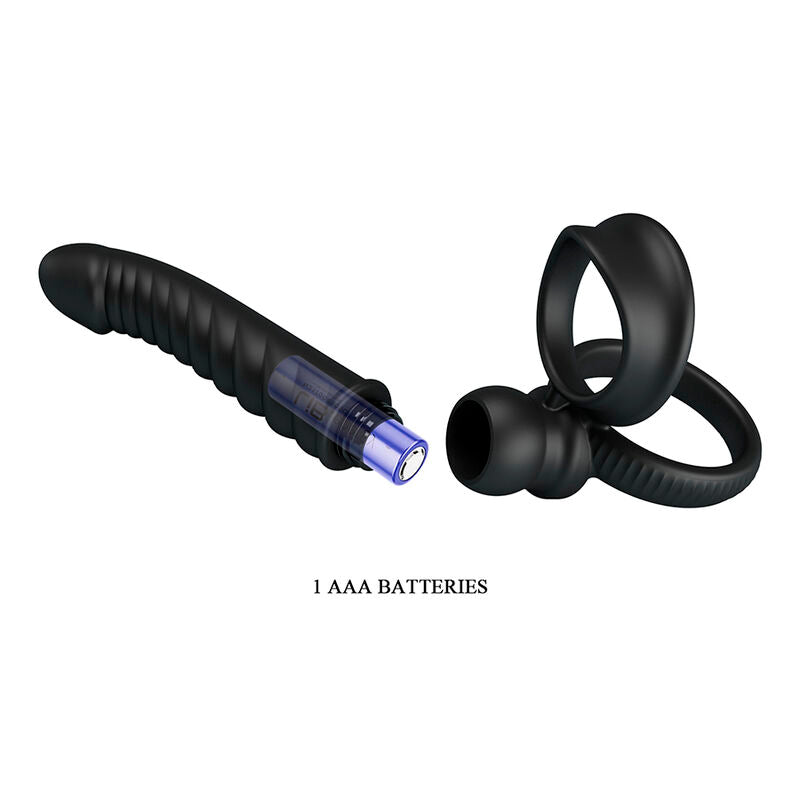 PRETTY LOVE - VIBRATORE ANALE MERRITT CON ANELLO E VIBRAZIONE NERO – Vibratori anali – foto 8