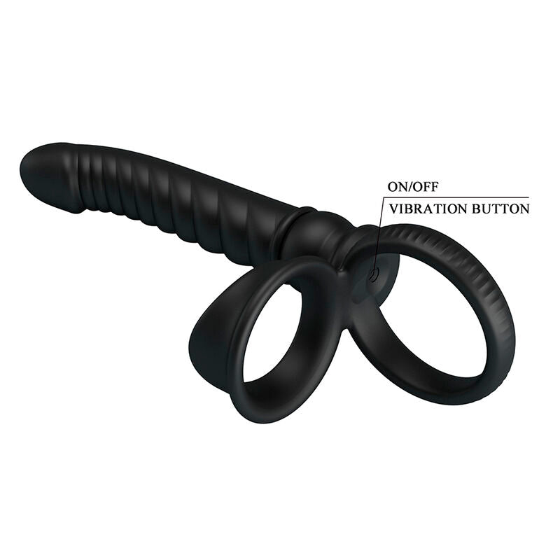 PRETTY LOVE - VIBRATORE ANALE MERRITT CON ANELLO E VIBRAZIONE NERO – Vibratori anali – foto 6