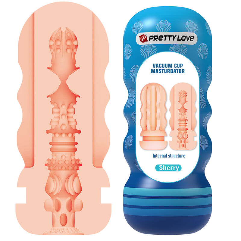 PRETTY LOVE - MASTURBATORE VAGINALE SHERRY CON VENTOSA E TEXTURE INTERNE – Vagine senza vibrazioni