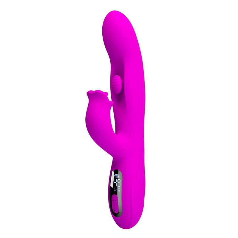 PRETTY LOVE - VIBRATORE OSCILLANTE YALANDA RABBIT CON DISPLAY LED VIOLA – Vibratori di coniglio – foto 6