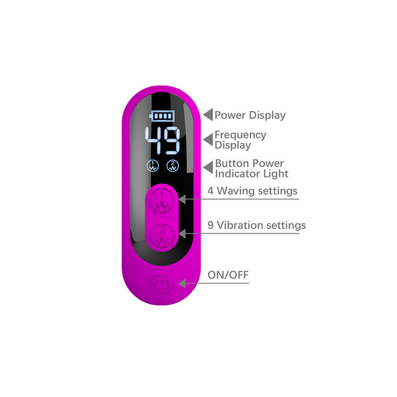PRETTY LOVE - VIBRATORE OSCILLANTE YALANDA RABBIT CON DISPLAY LED VIOLA – Vibratori di coniglio – foto 9