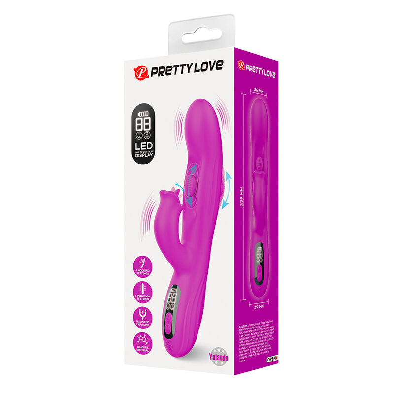 PRETTY LOVE - VIBRATORE OSCILLANTE YALANDA RABBIT CON DISPLAY LED VIOLA – Vibratori di coniglio – foto 11