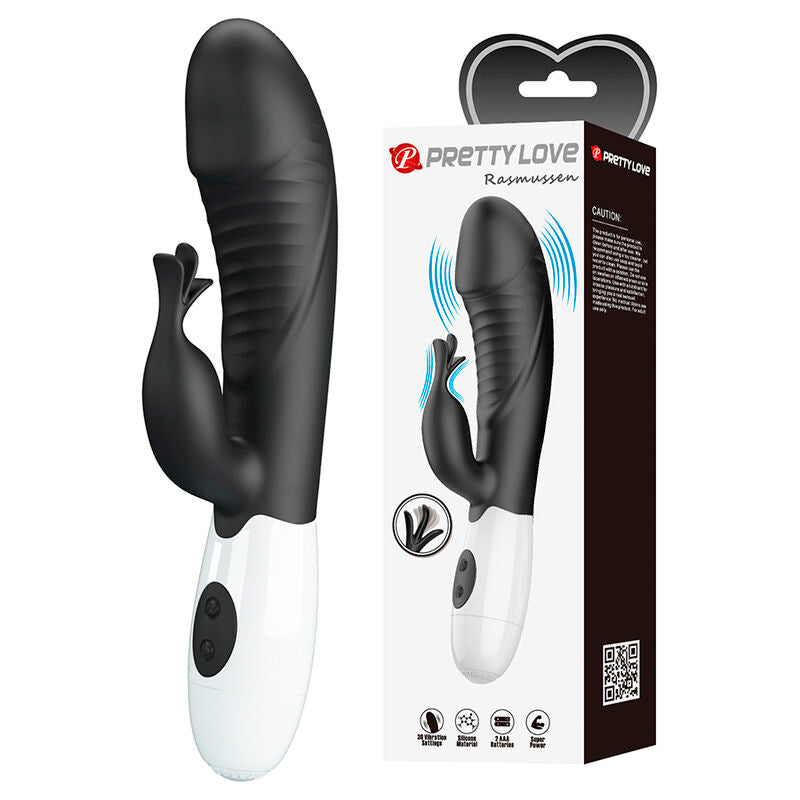 PRETTY LOVE - VIBRATORE A CONIGLIO RASMUSSEN 30 FUNZIONI NERO – Vibratori di coniglio – foto 2