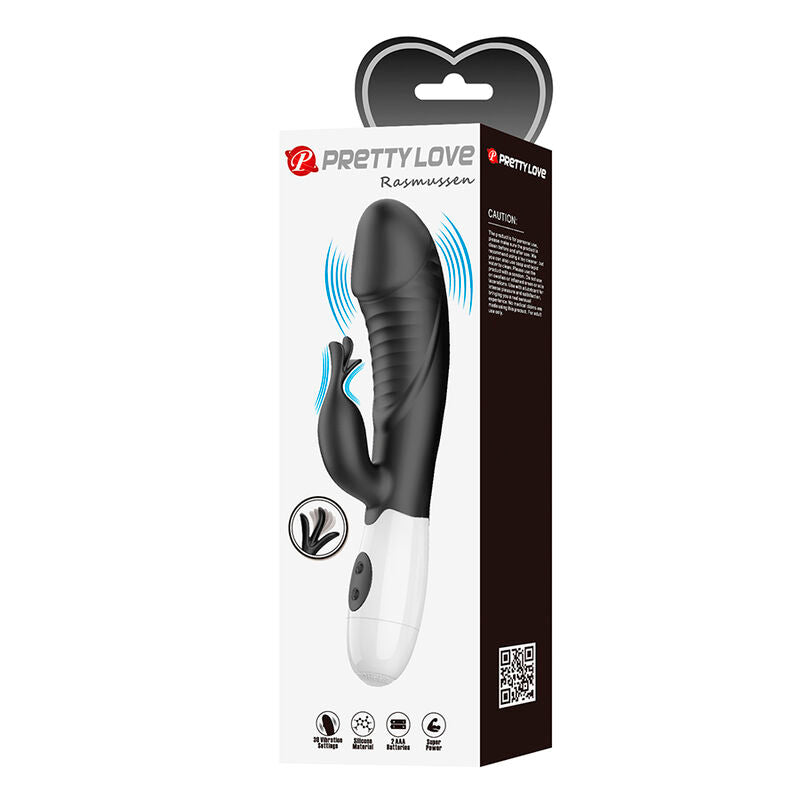 PRETTY LOVE - VIBRATORE A CONIGLIO RASMUSSEN 30 FUNZIONI NERO – Vibratori di coniglio – foto 11