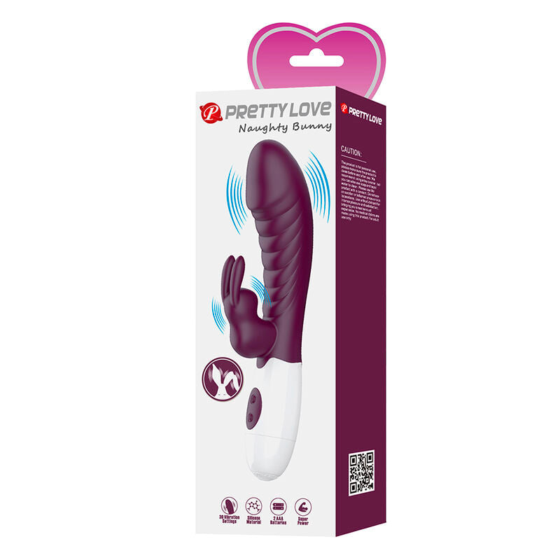 PRETTY LOVE - VIBRATORE A CONIGLIO NAUGHTY BUNNY A 30 FUNZIONI, VIOLA – Vibratori di coniglio – foto 11