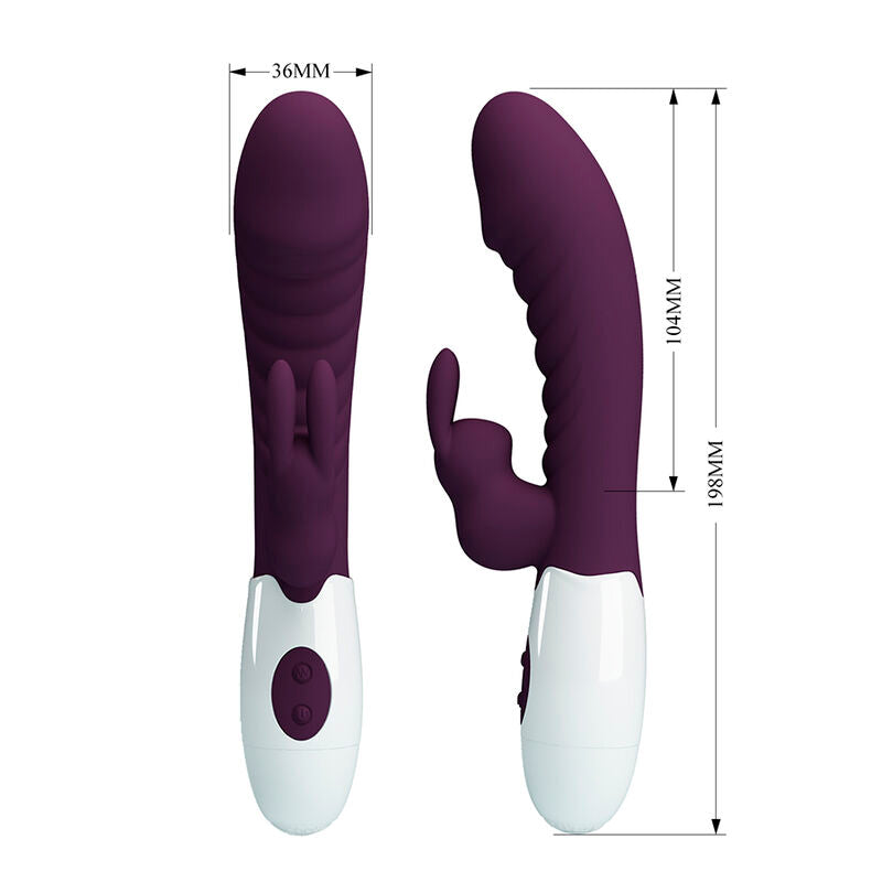 PRETTY LOVE - VIBRATORE A CONIGLIO NAUGHTY BUNNY A 30 FUNZIONI, VIOLA – Vibratori di coniglio – foto 8