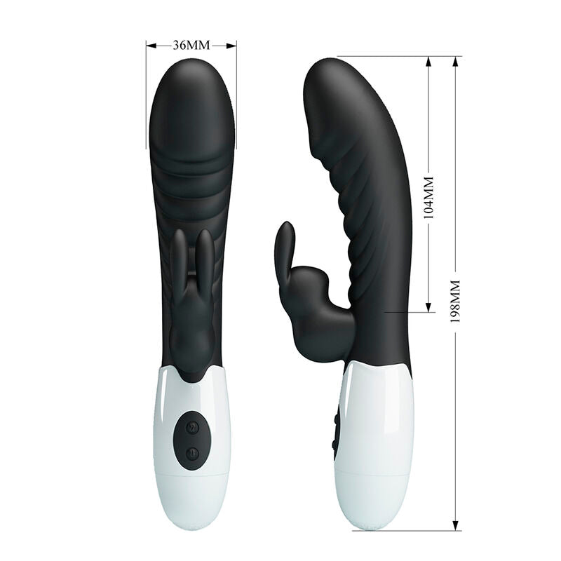 PRETTY LOVE - VIBRATORE A CONIGLIO NAUGHTY BUNNY CON 30 FUNZIONI NERO – Vibratori di coniglio – foto 8