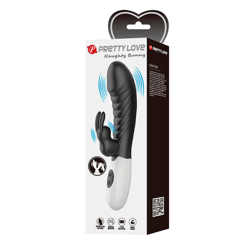 PRETTY LOVE - VIBRATORE A CONIGLIO NAUGHTY BUNNY CON 30 FUNZIONI NERO – Vibratori di coniglio – foto 11