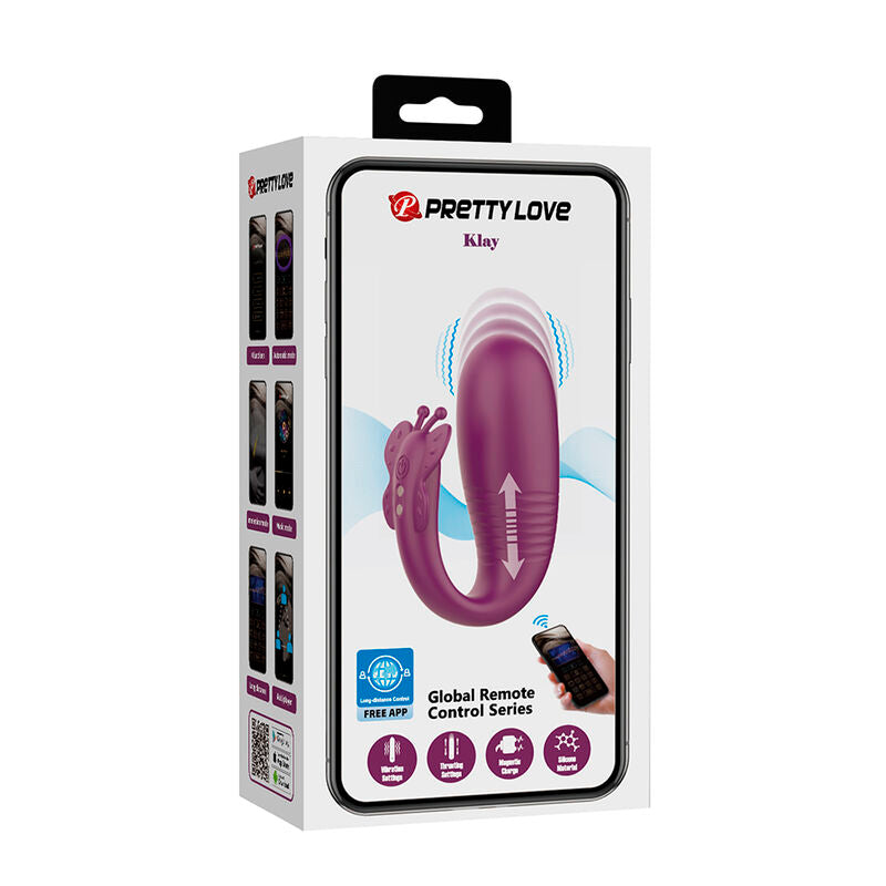 PRETTY LOVE - VIBRATORE A UOVO KLAY CON SPINTA, CONTROLLO TRAMITE APP, VIOLA – Uova vibranti – foto 17